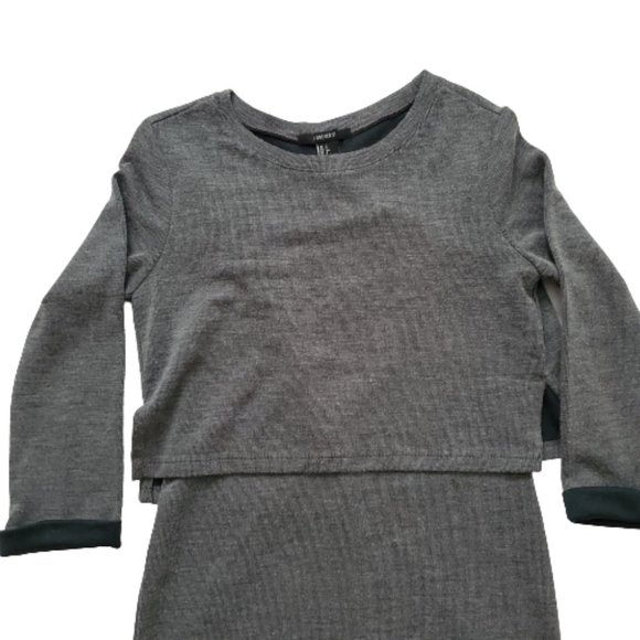 Forever 21 Women's Long Sleeve Cover-Up Style Bodycon Knit Gray Dress Size Small - Picture 4 of 13